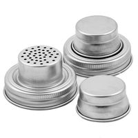 Mason Jar Shaker Lids - 2 Pack - Awesome to Shake Cocktails or Your Best Dry Rub - Mix Spices, Dredge Flour, Sugar & More - Fits Any Regular Mouth Canning Jar - Durable, Rust Proof Stainless Steel