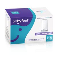Dekor Plus Refills by Babyfeel | 4 Pack | Exclusive 30% Extra Thickness | New Powder Scent | Fits Dekor Plus Size Diaper Pails | Powerful Odor Elimination | Holds up to 2320 Diapers