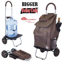dbest products Bigger Trolley Dolly, Brown  Shopping Grocery Foldable Cart