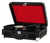 Bluetooth Compatible Classic Vintage Turntable - Retro Briefcase Style Record Player Speaker System W/ 3-Speed, Vinyl to Digital MP3 Converter, Phono USB SD Slot, Aux, RCA - Pyle PVTTBT9BK (Black)
