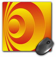 3dRose LLC 8 x 8 x 0.25 Inches Mouse Pad, Orange Spiral Graphic Art (mp_99613_1)