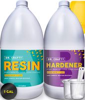Clear Epoxy Resin Crystal Clear - Art Resin Epoxy Clear 2 Part Epoxy Casting Resin Kit 1 Gallon Countertop Epoxy Wood Epoxy Resin Kit with Bonus Measuring Cups, Plastic Spreader and Plastic Sticks