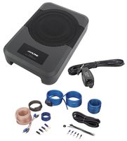 Alpine PWE-S8 Slim Under-Seat 8" 120w Powered Car Truck Subwoofer Sub+Amp Kit
