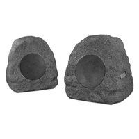 Innovative Technology Premium 5-Watt Bluetooth Outdoor Rock Speakers with A/C Adaptor and Built in Rechargeable 5200mAh Battery, Pair, Charcoal (Renewed)