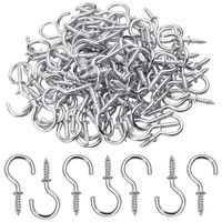 Ceiling Screw Hooks, 100 Pieces 1/2 Inch Cup Hooks Screw-in Hooks for Hanging Plants Mug Cup, Silver