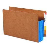 Smead End Tab File Pocket, Reinforced Straight-Cut Tab, 3-1/2" Expansion, Extra Wide Legal Size, Redrope with Blue Gusset, 10 per Box (74679)