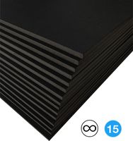 Excelsis Design, Pack of 15, Foam Boards (Acid-Free), 22x28 Inches (Many Sizes Available), 3/16 Inch Thick Mat, Black with Black Core (Foam Core Backing Boards, Double-Sided Sheets)