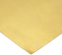 260 Brass Sheet, Unpolished (Mill) Finish, H02 Temper, ASTM B19/ASTM B36, 0.012" Thickness, 12" Width, 120" Length