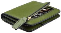 Toughergun Womens Rfid Blocking Small Compact Bifold Leather Pocket Wallet Ladies Mini Purse with ID Window (CH Army Green)