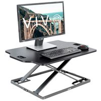 VIVO Black Single Top Height Adjustable 32 inch Standing Desk Converter | Sit Stand Tabletop Monitor Laptop Riser Workstation (DESK-V000HB)