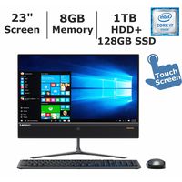 2017 Newest Edition Lenovo IdeaCentre 510 23" Full HD(1920x1080) Premium High Performance All-in-One Desktop, Intel Core i7-6700T, 8GB RAM, 1TB HDD+128GB SSD, Win10