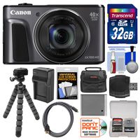 Canon PowerShot SX720 HS Wi-Fi Digital Camera with 32GB Card + Case + Battery & Charger + Flex Tripod + Kit