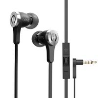 MuveAcoustics Drive Wired in-Ear Earbud Headphones - Noise Cancelling Premium Stereo Headphone Earbuds w/Mic, Ergonomic fit for Men & Women, Black
