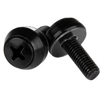 StarTech.com M5 x 12mm - Screws - 100 Pack, Black - M5 Mounting Screws for Server Rack & Cabinet (CABSCREWSM5B)