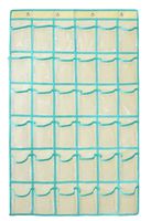 NIMES Hanging Closet Underwear Sock Storage Over The Door Jewelry Organizer 36 Clear Pockets (BEIGE)