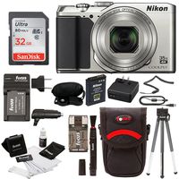 Nikon Coolpix A900 Digital Camera (Silver) with 32GB Memory Card and Battery Pack Bundle