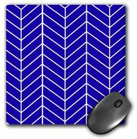 Navy Blue herringbone - dark chevron arrow feather inspired pattern - Mouse Pad, 8 by 8 inches (mp_179824_1)