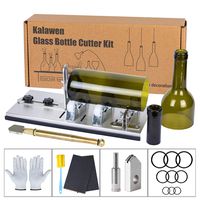 Kalawen Glass Bottle Cutter Bottle Cutting DIY Machine for Cutting Wine, Beer, Liquor, Whiskey, Alcohol Round Bottles from Bottom to Neck - Accessories Tool Kit Gloves Fixing Rubber Ring