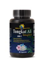 Natural libido Enhancer for Men - TONGKAT ALI Root Extract 200:1 (LONGJACK) - Tongkat ali Root Extract - 1 Bottle 60 Capsules