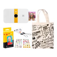 KODAK Smile Instant Print Digital Camera (White/Yellow) Travel Kit