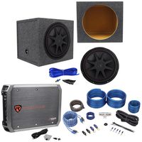 Kicker 43CVR152 COMPVR 15" 1000W Car Subwoofer+Sealed Box+Mono Amplifier+Amp Kit