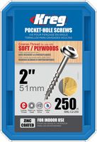 Kreg SML-C2-250 Pocket Screws 2-Inch, 8 Coarse, Washer Head, 250 Count