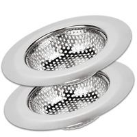 SoLID (TM) Kitchen Sink Strainer Basket Catcher 2 pack 4.5 inch Diameter, Wide Rim Perfect for Most Sink Drains, Anti-Clogging Micro Perforation Holes, Rust Free, Dishwasher Safe