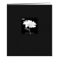 Pioneer MB-811CBFBLK 8 1/2 Inch by 11 Inch Postbound Fabric Frame Cover Memory Book, Deep Black