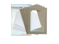 THE DISPLAY GUYS 18x24 Pack of 25 Textured Gray Picture Photo Matting Mat Boards + Backing Boards + Clear Plastic Bags Complete Set
