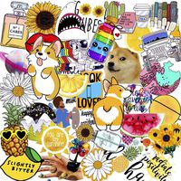 VSCO Sticker 53 pcs Vinyl Girls Stickers for Kids Hydro flasks Water Bottles Laptop Luggage Scrapbooks Stickers Bicycle Guitar Graffiti Stickers for Kids Teens Girls Boys