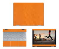 Decalrus - Protective Decal for Google PixelBook (12.3" Screen) Laptop Orange Carbon Fiber Skin Skins Decal wrap CFgooglePixelbk12Orange
