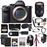 Sony Alpha A7R II 4K Wi-Fi Digital Camera Body with 24-240mm Lens + 64GB Card + Battery + Charger + Backpack + Flash + LED + Tripod + Kit