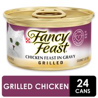 Purina Fancy Feast Gravy Wet Cat Food, Grilled Chicken Feast - (24) 3 oz. Cans