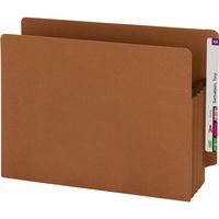 Smead 100% Recycled End Tab File Pocket, Straight-Cut Tab, 3-1/2" Expansion, Extra Wide Letter Size, Redrope, 25 per Box (73610)