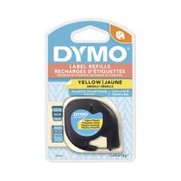 DYMO LetraTag Labeling Tape for LetraTag Label Makers, Black Print on Yellow Tape, 1/2'' W x 13' L, 1 roll (91332)