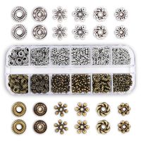 300pcs 6 Style Antique Silver Bronze Spacer Beads Tibetan Metal Spacers Jewelry Findings Accessories for Bracelet Necklace Jewelry Making