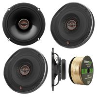 Car Audio Package: 4x Infinity REF-6522EX Reference Series Shallow-Mount 6-1/2" 330 Watt Coaxial Car Speakers, Enrock Audio 14 AWG Gauge 50 Feet Speaker Wire Cable