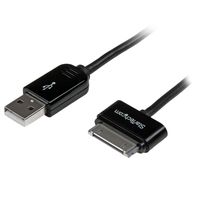 StarTech.com 3-Feet 30-Pin Dock Connector to USB Cable with Stepped Connector, Charge and Sync Cable for Apple iPhone/iPod/iPad - Black (USB2ADC1MB)