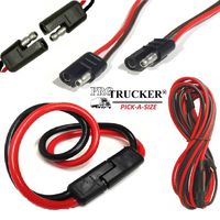 Pro Trucker 2 Pin Quick Disconnect Wire Harness SAE Connector Bullet Lead Cable - (12 Gauge / 24")