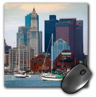 USA, Massachusetts. Boston waterfront skyline with sailboats. - Mouse Pad, 8 by 8 inches (mp_189383_1)