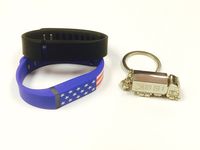 BSI Set Small 1pc American Flag and 1pc Black Replacement Bands With Clasps for Fitbit Flex /No tracker/ Wireless Sport Activity Bracelet Wristband + Free Silver Metal Truck Keychain with BSI(TM) LOGO