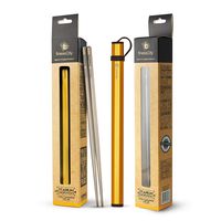 finessCity Titanium Chopsticks (New Cases) Extra Strong Ultra Lightweight Professional (Ti), Chopsticks Comes Free New Aluminium Case (Golden)