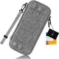theCover Ultra Slim Carrying Case for Switch, Portable Hard Shell Travel Pouch Case with 10 Game Cartridges for Switch Protection,Gray