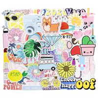 50 Pcs Vsco Stickers for Hydro Flask, Vsco Girls Stuff, Cute Waterproof Trendy Stickers for Teens, Women, Waterbottle, Laptop, Phone, Travel Durable Vinyl