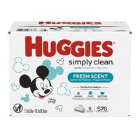 HUGGIES Simply Clean Baby Wipes, 9 Pack, 576 Sheets Total