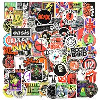 Rock Roll Band Stickers and Decals 100pcs Punk Music Classic Laptop Suitcase Luggage Cars Guitar Skateboard Graffiti Decals
