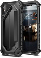 E LV Armor Case for iPhone X Case High Impact Resistant Rugged Armor Hybrid Full Body Protective Case Cover for Apple iPhone X with Magnetic Car Mount [Wireless Charging Not Compatible] (Black)