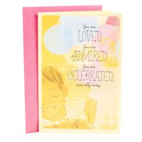 Hallmark Mahogany Birthday Greeting Card for Daughter (Girl with Balloons)