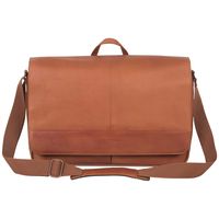 Kenneth Cole Reaction Come Soon Colombian Leather Flapover 15.6" Laptop Travel Messenger Bag, Cognac, One Size