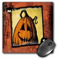 3dRose LLC 8 x 8 x 0.25 Inches Smiling Jack O Lantern Mouse Pad (mp_18369_1)